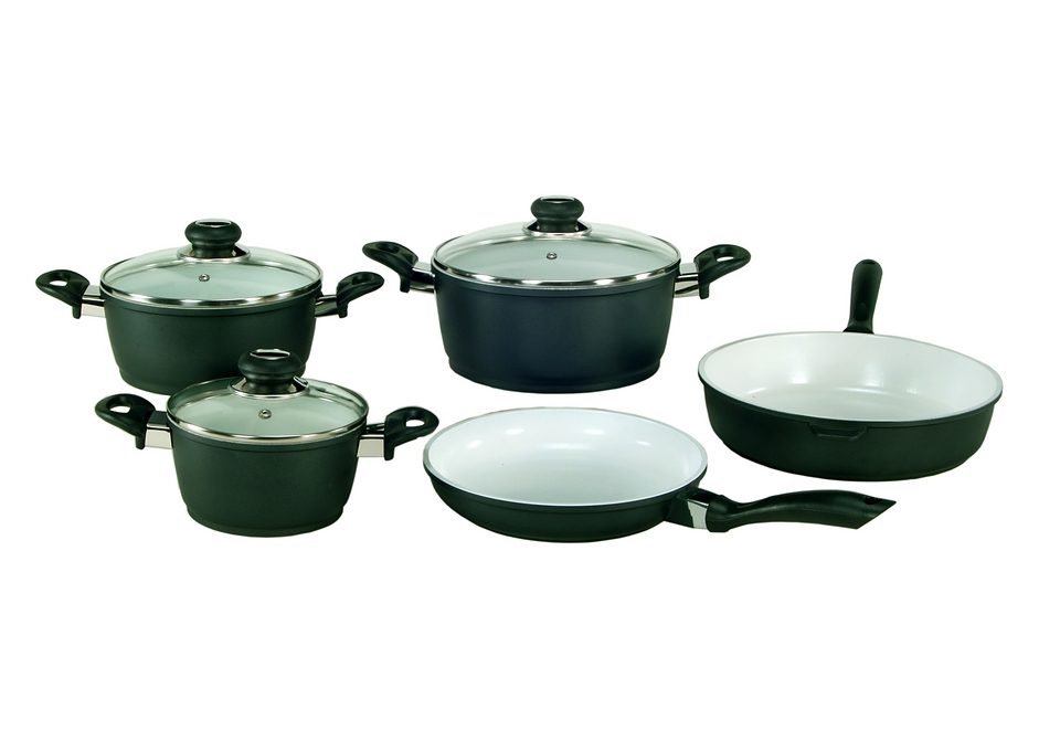 Krüger Topf-Set "Oslo", Keramik, (Set, 8 tlg., Fleischtopf 16/20/24 cm, Schmorpfanne 28 cm,Bratpfanne 24 cm) von Krüger