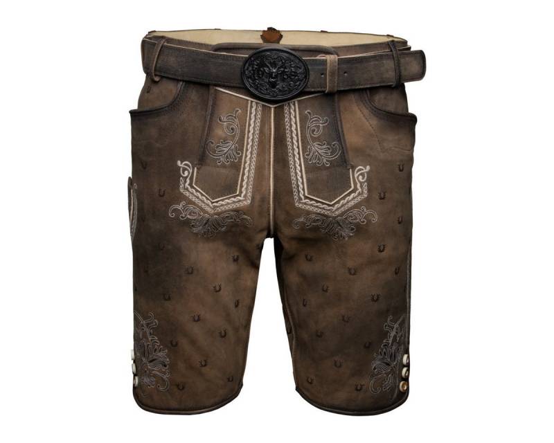 Krüger Trachtenlederhose Harvey mit Gürtel Herren (1-tlg) Trachtenlederhose, Trachtenhose, Bayerische Lederhose, Oktoberfest von Krüger