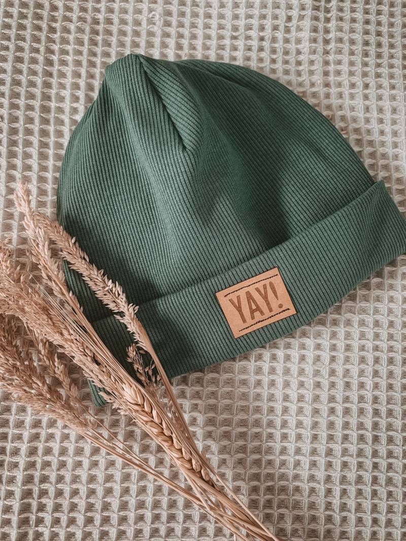 Beanie | Mütze Rib-Jersey Kinder-Mütze Erwachsenen-Mütze | Gekrempelt von KruemelkeksShop