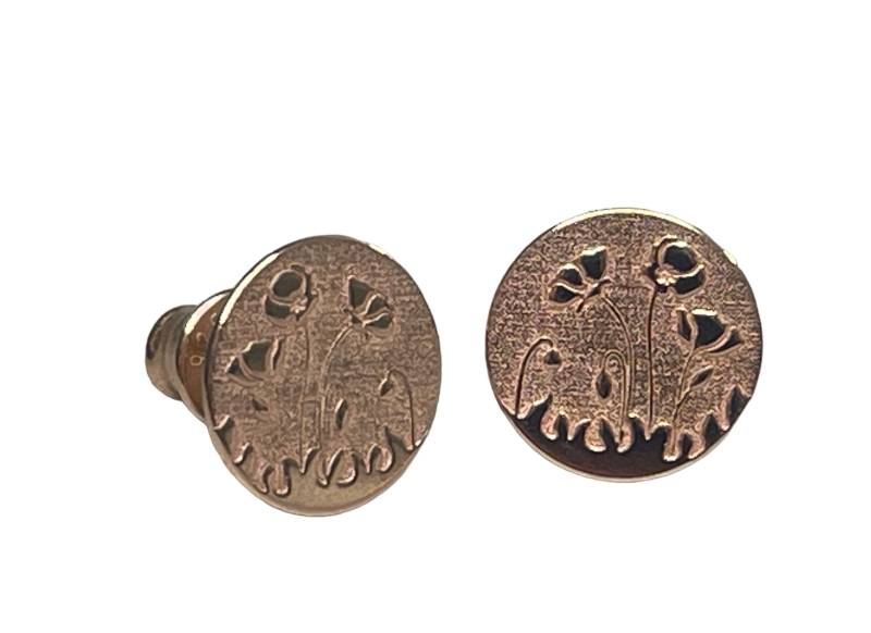 925 Sterling Silber 18K Roségold Ohrstecker Ohrringe Mohnblume 925 Sterling Silber 18K Roségold Ohrstecker Ohrringe Mohnblume von KruemelsAtelier