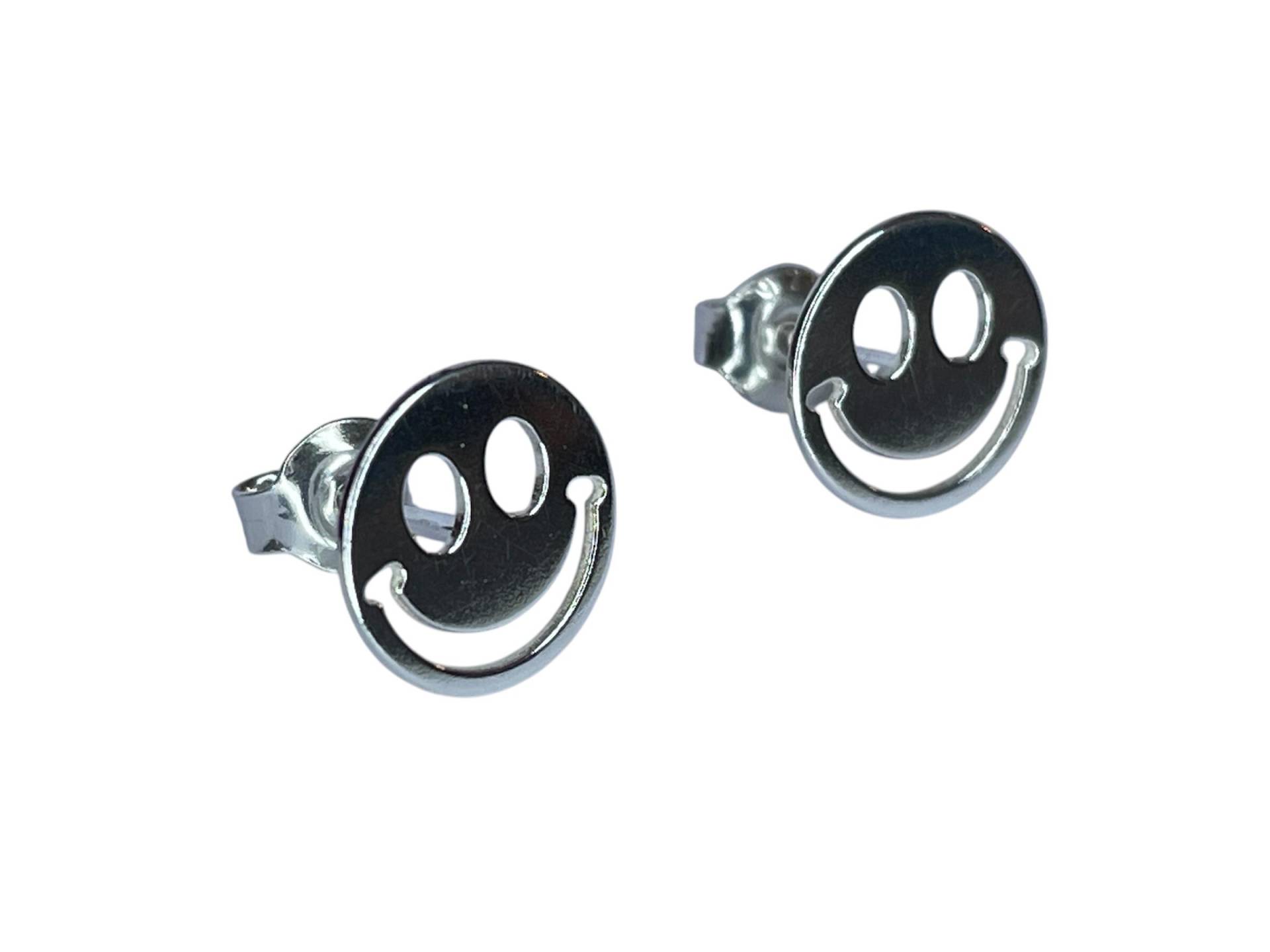 Emoji Lächeln Ohrringe Ohrstecker 925 Sterling Silber von KruemelsAtelier