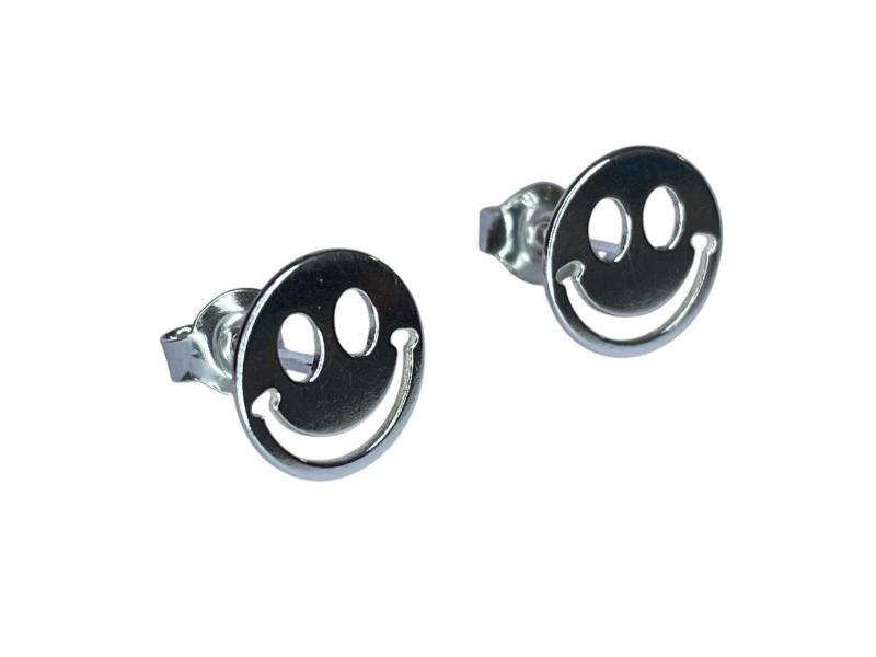 Emoji Lächeln Ohrringe Ohrstecker 925 Sterling Silber von KruemelsAtelier