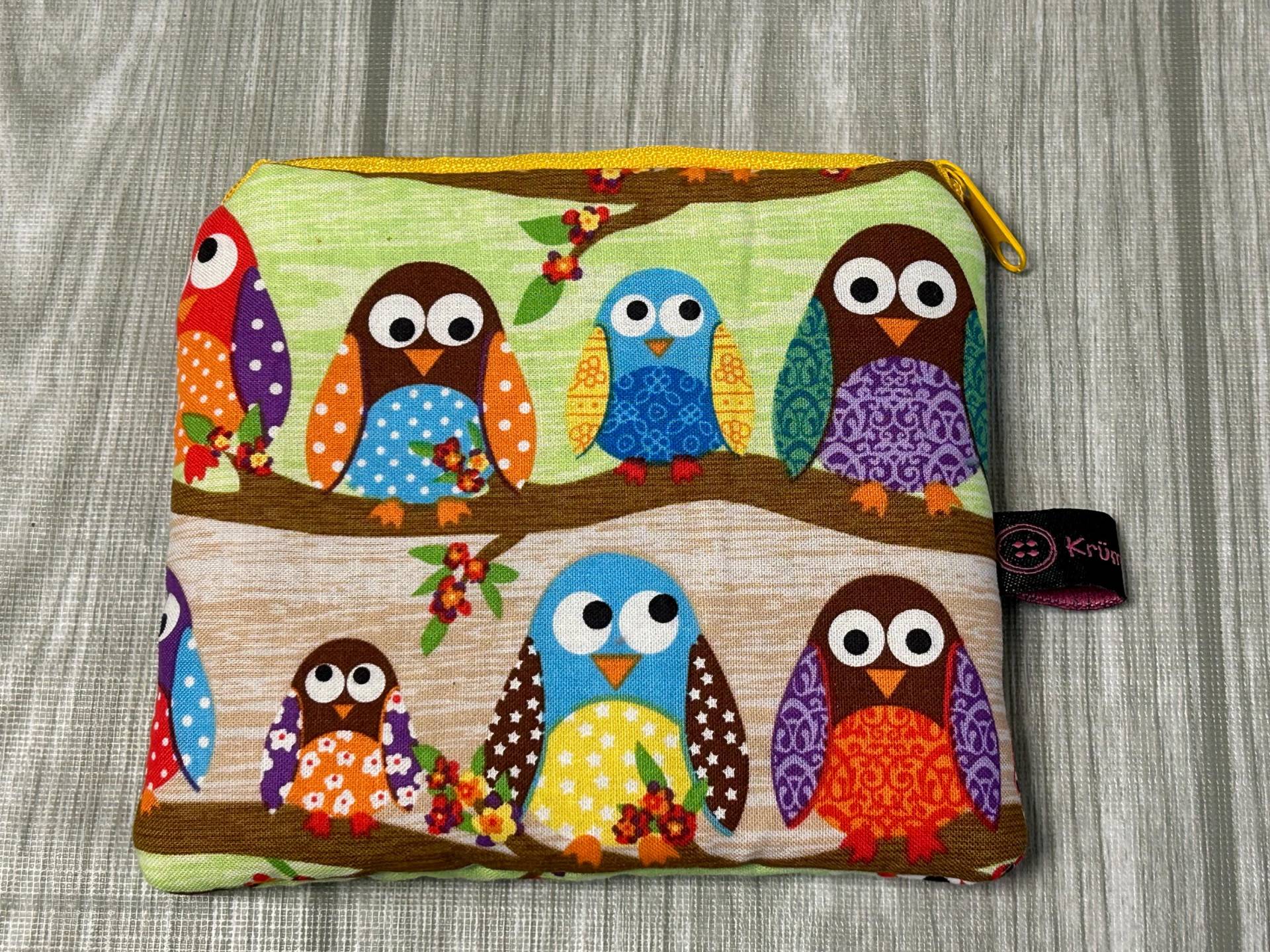 Geldbeutel Geldbörse Portmonee Schlüsseltasche Täschchen Kosmetiktasche Eule von KruemelsAtelier