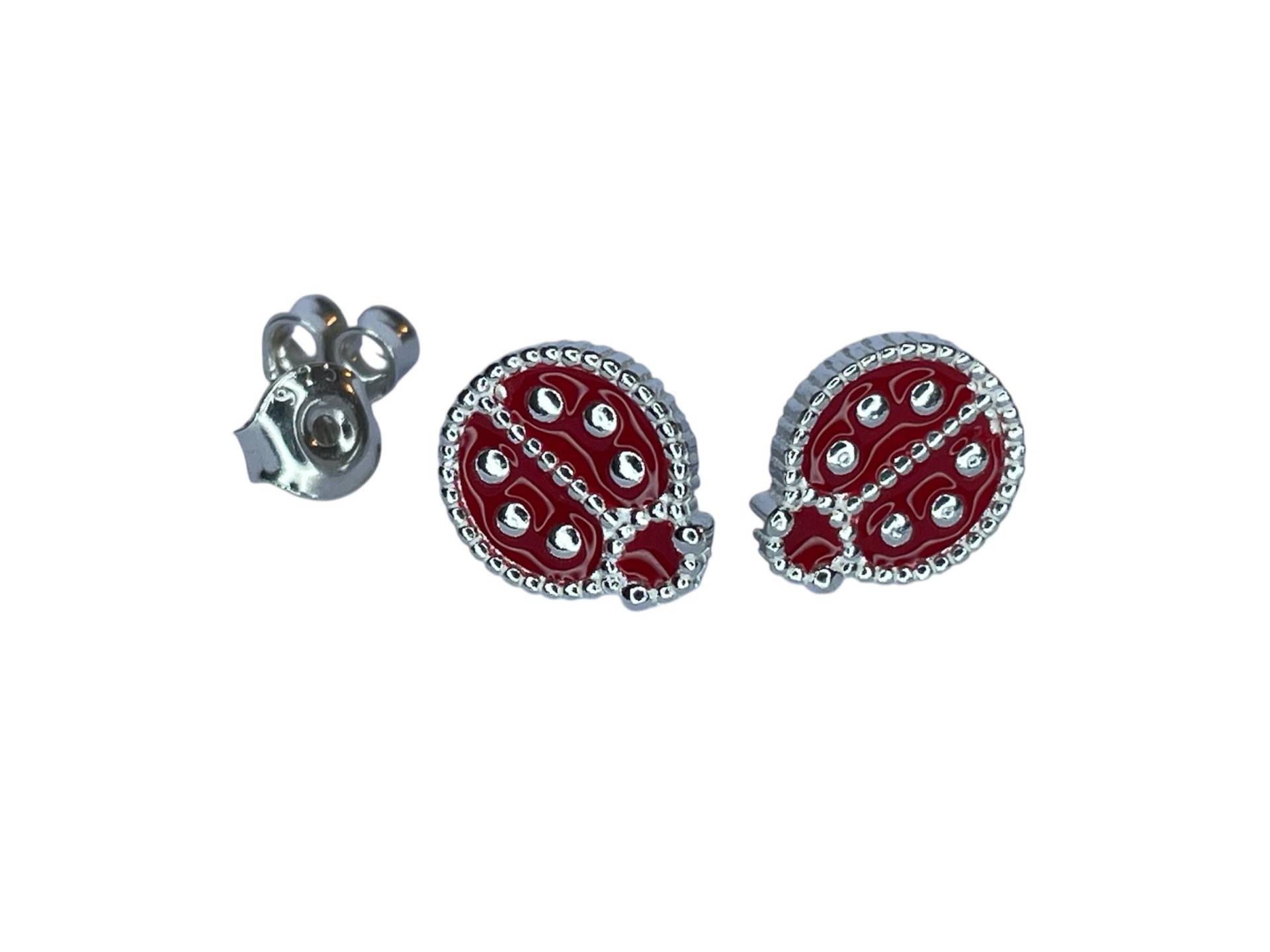 Marienkäfer Harz Ohrringe Ohrstecker 925 Sterling Silber von KruemelsAtelier