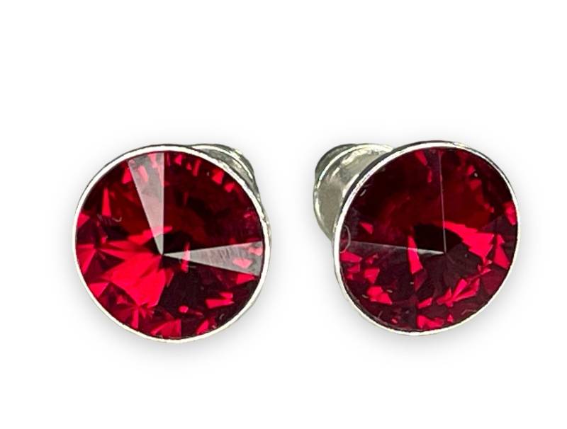 Silber Swarovski Kristall Mit 925 Sterling Ohrstecker 8mm Ohrringe Ohrhänger Rivoli Siam von KruemelsAtelier