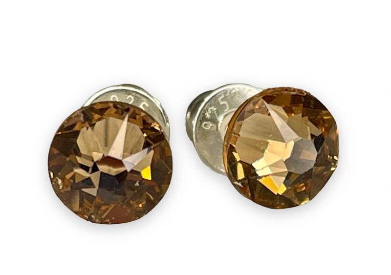 Silber Swarovski Kristall Xirius Crystal Light Colorado Topaz Mit 925 Sterling Ohrstecker Ohrringe Ohrhänger von KruemelsAtelier