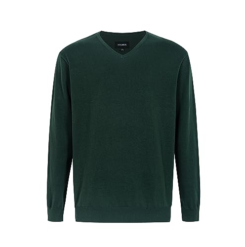 Krumba Herren Baumwolle Übergroß V-Ausschnitt Klassik Pullover 4XL Grün von Krumba