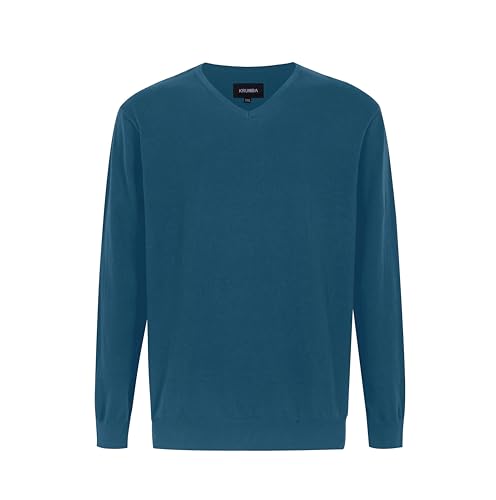 Krumba Herren Baumwolle Übergroß V-Ausschnitt Klassik Pullover Denim Blau 6XL von Krumba