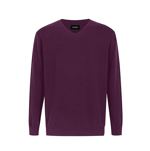 Krumba Herren Baumwolle Übergroß V-Ausschnitt Klassik Pullover Purple 2XL von Krumba