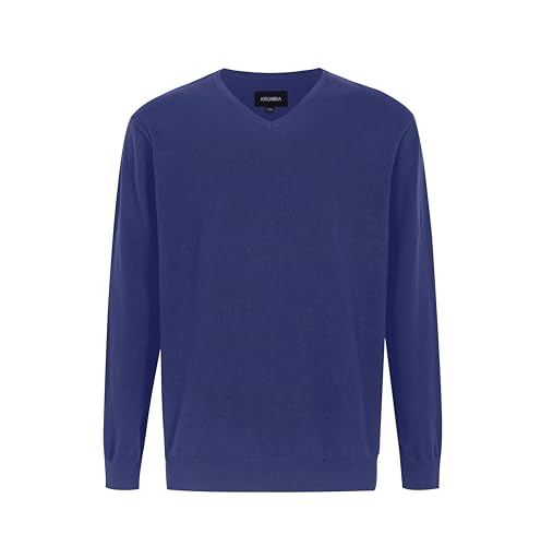 Krumba Herren Baumwolle Übergroß V-Ausschnitt Klassik Pullover Schiefer Blau 7XL von Krumba