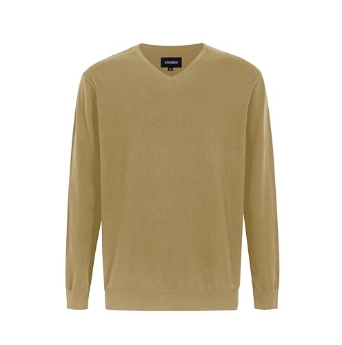 Krumba Herren Baumwolle Übergroß V-Ausschnitt Klassik Pullover Tan 7XL von Krumba