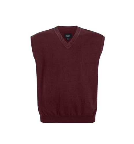 Krumba Herren Pullover Weste für ÜberGröße: Hoch Groß V Ausschnitt StRücken Ärmellos Baumwolle Pullunder Burgundisch 6XL von Krumba