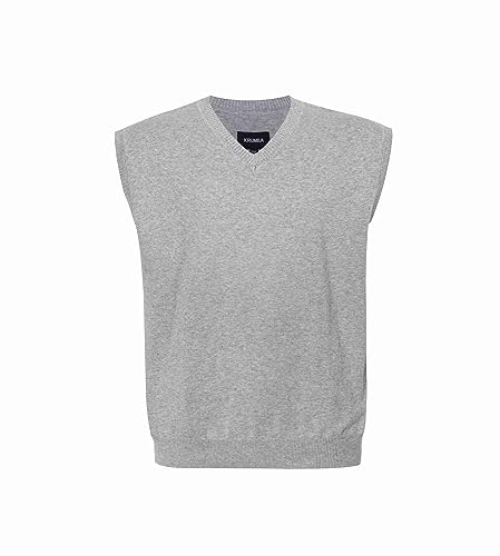Krumba Herren Pullover Weste für ÜberGröße: Hoch Groß V Ausschnitt StRücken Ärmellos Baumwolle Pullunder Kohlegrau 7XL von Krumba