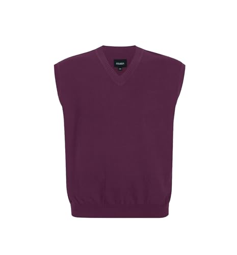 Krumba Herren Pullover Weste für ÜberGröße: Hoch Groß V Ausschnitt StRücken Ärmellos Baumwolle Pullunder Lila 5XL von Krumba
