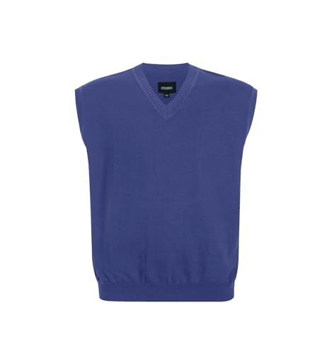 Krumba Herren Pullover Weste für ÜberGröße: Hoch Groß V Ausschnitt StRücken Ärmellos Baumwolle Pullunder Schieferblau 2XL von Krumba