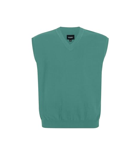 Krumba Herren Pullover Weste für ÜberGröße: Hoch Groß V Ausschnitt StRücken Ärmellos Baumwolle Pullunder Türkisblau 7XL von Krumba