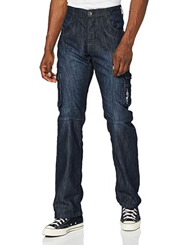 Kruze Jeans Herren KZ103 DSW Loose Fit Jeans, Blau (Darkwash), 34W (Hersteller Größe:42 S) von Kruze Jeans