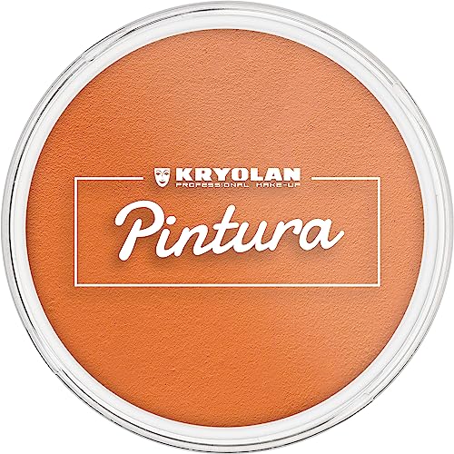 Kryolan Pintura Water Color Schminke 25ml, Farbe: Tangerine, Waschbar, Vegan, ohne Parfüm, ohne Parabene, Glutenfrei - ideal für Kinder, Party, Karneval, Fasching & Halloween (Tangerine) von Kryolan