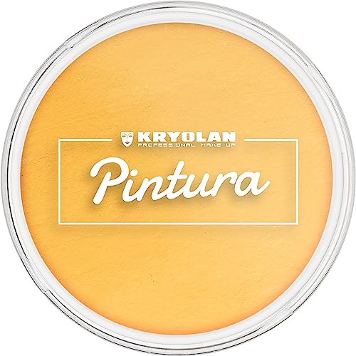 Kryolan Pintura Water Color Schminke 25ml, Farben: Yellow, Waschbar, Vegan, ohne Parfüm, ohne Parabene, Glutenfrei - ideal für Kinder, Party, Karneval, Fasching & Halloween (Yellow) von Kryolan