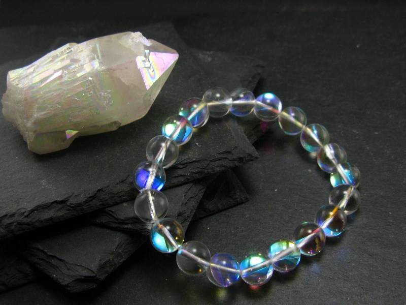 Angel Aura Quarz Echtes Armband ~ 7 Zoll 10 Mm Runde Perlen von KrystalBracelet
