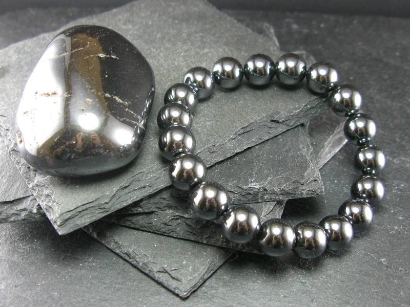 Hämatit Echtes Armband ~ 7 Zoll 10 Mm Runde Perlen von KrystalBracelet