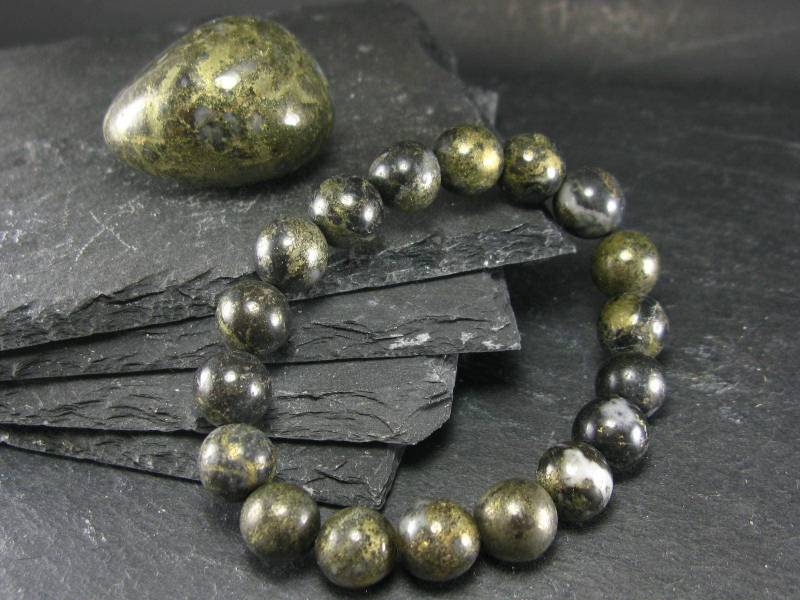 Heiler Gold Echtes Armband ~ 7 Zoll 10 Mm Runde Perlen von KrystalBracelet