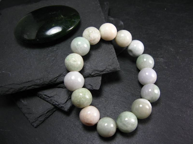 Jade Jadeit Echtes Armband ~ 7 Zoll 13 Mm Runde Perlen von KrystalBracelet
