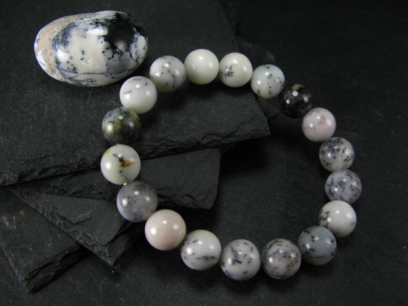 Merlinit Moosachat Echtes Armband ~ 7 Zoll 10 Mm Runde Perlen von KrystalBracelet