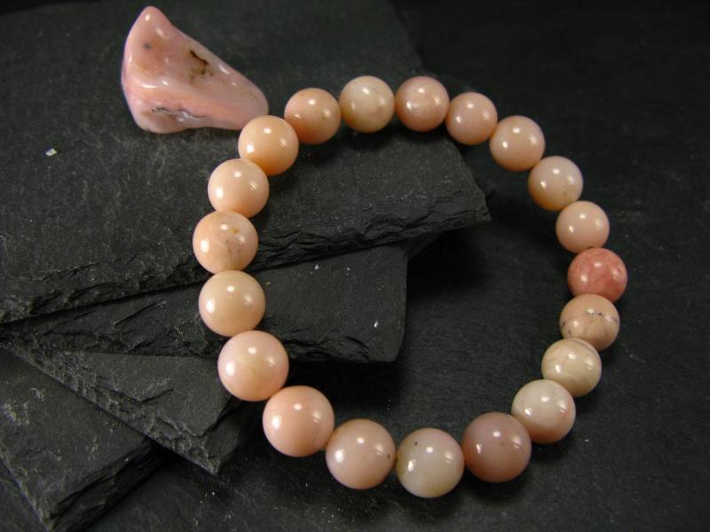Pink Opal Echtes Armband ~ 7 Zoll 9 Mm Runde Perlen von KrystalBracelet