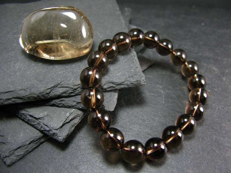 Rauchquarz-Echtes Armband ~ 7 Zoll 10 Mm Runde Perlen von KrystalBracelet