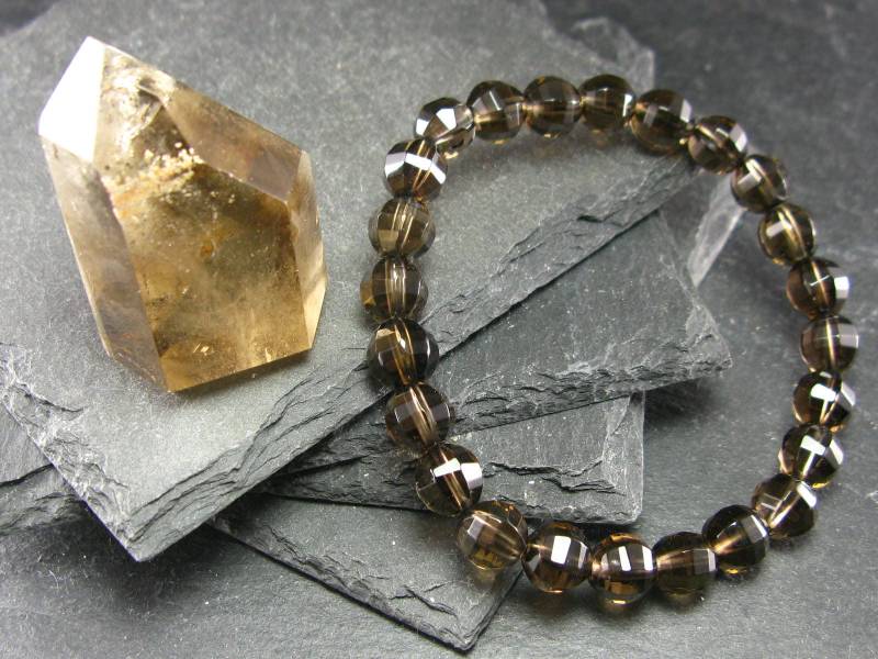 Rauchquarz-Echtes Armband ~ 7 Zoll 8 Mm Facettierte Perlen von KrystalBracelet