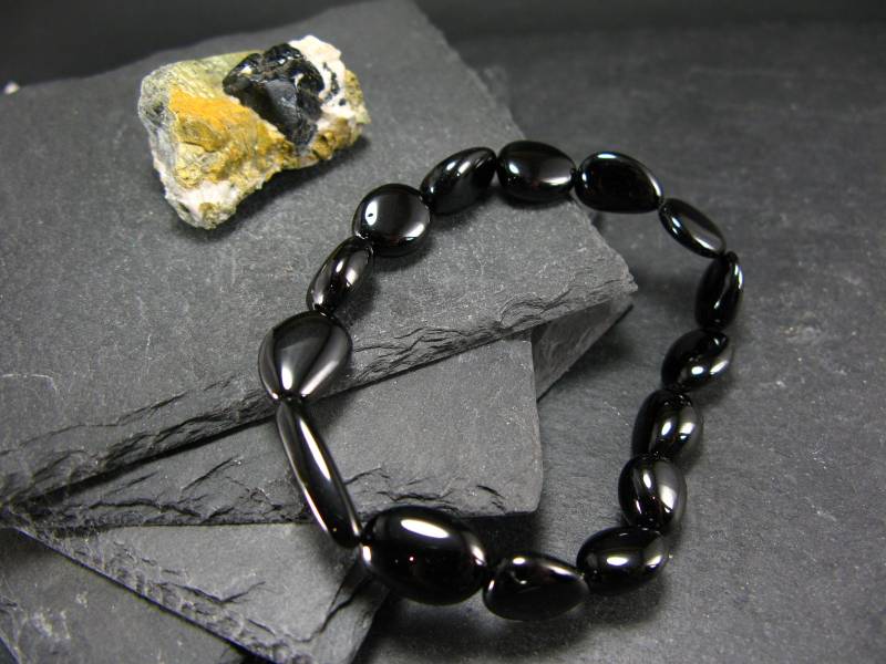Schwarz Spinell Echtes Armband ~ 7 Zoll 10 Mm Trommelperlen von KrystalBracelet