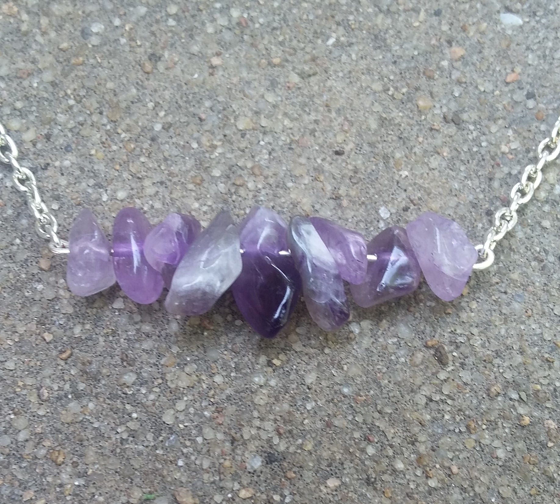 Eine Zierliche Amethyst Halskette, Sterling Silber Vergoldet von KrystalineElegance
