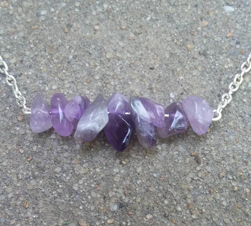 Eine Zierliche Amethyst Halskette, Sterling Silber Vergoldet von KrystalineElegance