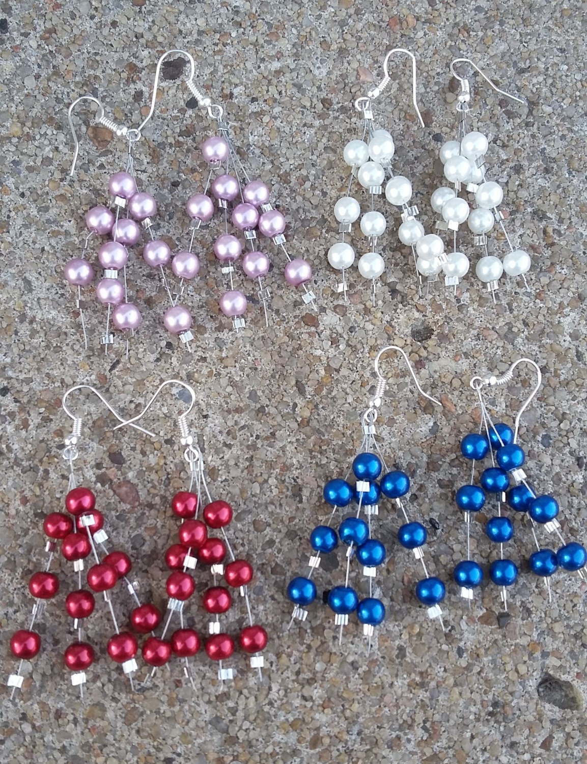 Handgemachte Perlen Ohrringe, Runde Perlen, Silber Crimp von KrystalineElegance