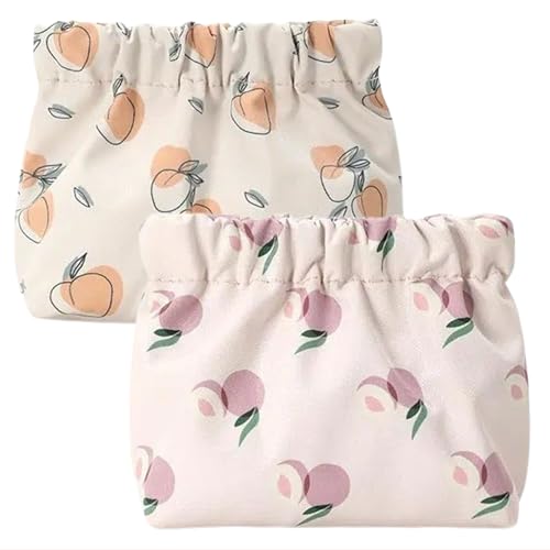 Kryzalite® 2 Stücke Kleine Make-up-Tasche für die Handtasche – wasserdichte Mini-Tasche, selbstschließende Reiseset-Aufbewahrungstasche ohne Reißverschluss für Frauen und Mädchen von Kryzalite