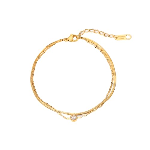 Kryzalite Gold Armbänder für Frauen, 18K Gold Überzogenes Geschichtetes Diamant Armband, Einfache Sparkle Twisted Chain, Einstellbar Kryzalite Gold Armbänder für Frauen, 18K Gold Überzogenes Geschichtetes Diamant Armband, Einfache Sparkle Twisted Chain, Einstellbar von Kryzalite