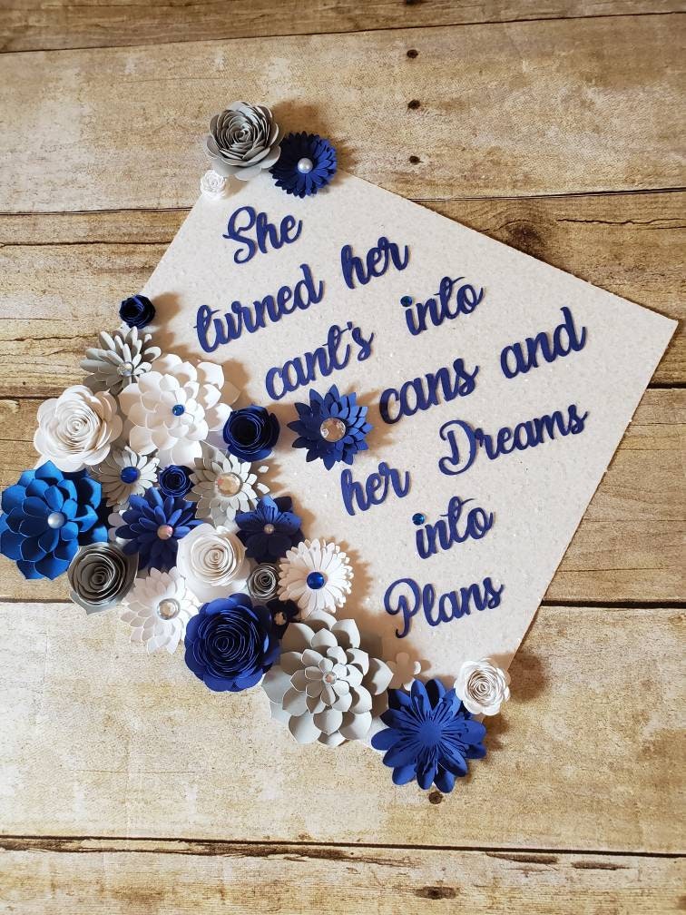 Abschlusskappen-Topper/Blumen-Abschlusskappe Glitzer-Abschlusskappe Anpassbar von KsKraftyCorner