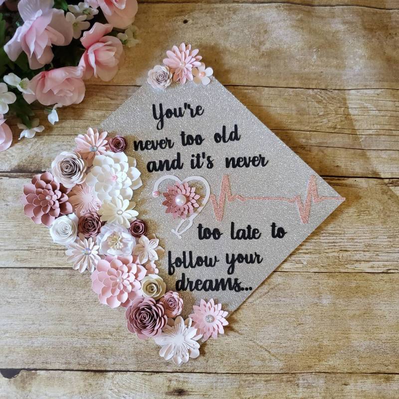 Abschlusskappen-Topper/Blumen-Abschlusskappe Glitzer-Abschlusskappe Anpassbar von KsKraftyCorner