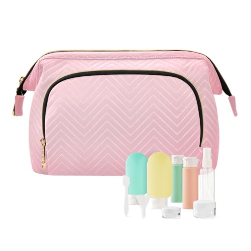 Kosmetiktasche, Kosmetiktasche, Kulturbeutel, Kulturbeutel, Kosmetiktasche, Kosmetik-Organizer für Damen, Rosa, multi, Kosmetikkoffer von Ksajwzf