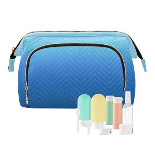 Kosmetiktasche, abstrakt, blau, bunt, Make-up-Tasche, Kulturbeutel, Kulturbeutel, Kosmetik-Organizer für Damen, multi, Kosmetikkoffer von Ksajwzf