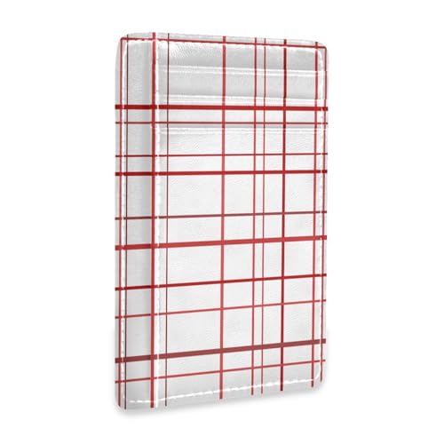 Ksajwzf Dünnes Kreditkartenetui aus Leder und Geldklammer Gingham-Scott, RFID-blockierend, für Damen und Herren, rote Textur Ksajwzf Dünnes Kreditkartenetui aus Leder und Geldklammer Gingham-Scott, RFID-blockierend, für Damen und Herren, rote Textur von Ksajwzf