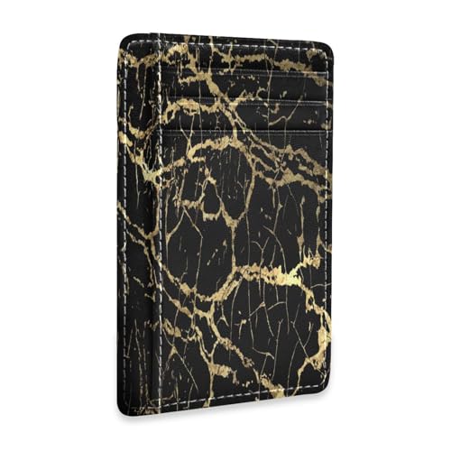 Ksajwzf Dünnes Kreditkartenetui aus Leder und Geldklammer aus schwarzem Gold, Marmor-Geldbörse, RFID-blockierend, für Damen und Herren, goldene Marmorierung Ksajwzf Dünnes Kreditkartenetui aus Leder und Geldklammer aus schwarzem Gold, Marmor-Geldbörse, RFID-blockierend, für Damen und Herren, goldene Marmorierung von Ksajwzf