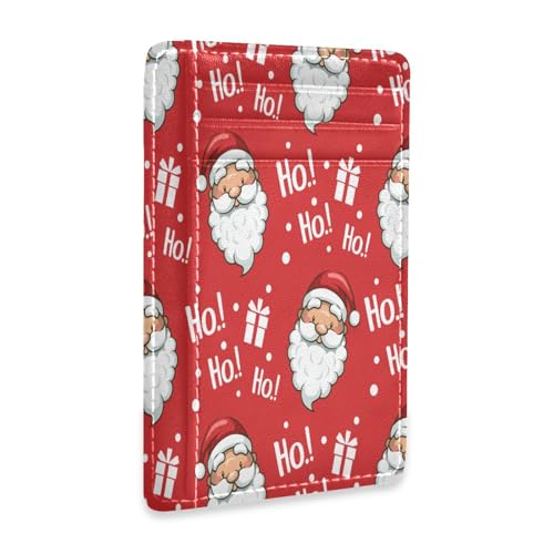 Ksajwzf Dünnes Kreditkartenetui aus Leder und Geldklammer mit Weihnachtsmann-Motiv, RFID-blockierend, für Damen und Herren, Xmas Ho Ksajwzf Dünnes Kreditkartenetui aus Leder und Geldklammer mit Weihnachtsmann-Motiv, RFID-blockierend, für Damen und Herren, Xmas Ho von Ksajwzf