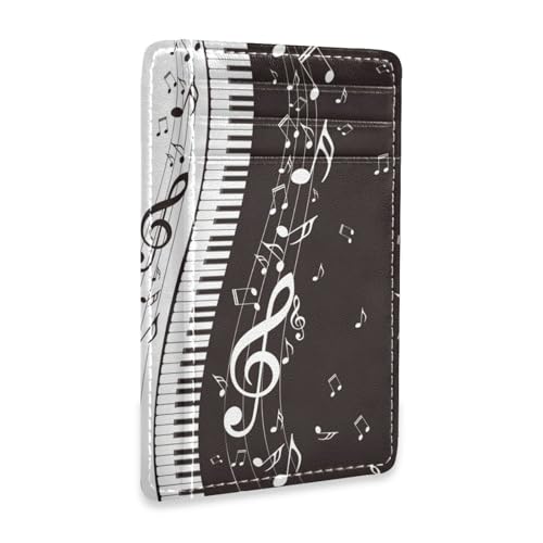 Ksajwzf Dünnes Leder-Kreditkartenetui und Geldklammer Retro-Musiknoten Geldbörse RFID-Blockierung für Damen und Herren Ksajwzf Dünnes Leder-Kreditkartenetui und Geldklammer Retro-Musiknoten Geldbörse RFID-Blockierung für Damen und Herren von Ksajwzf