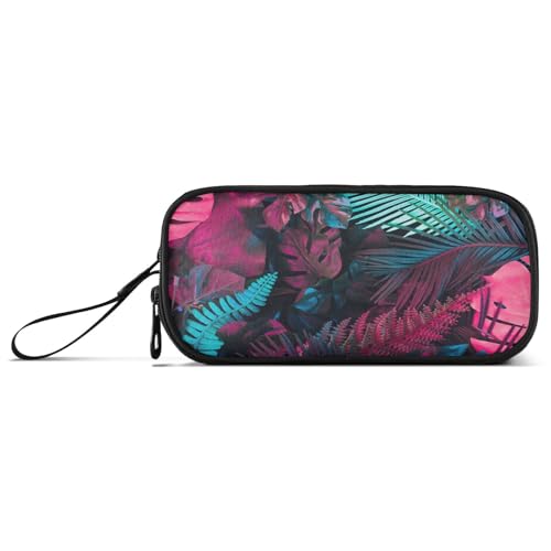 Ksajwzf Federmäppchen Große Kapazität Tropische Palmblätter 3 Fächer Stiftehalter Organizer Schreibwaren Schule Mädchen Junge Teenager Multi Schulrucksack, mehrfarbig, schulrucksack von Ksajwzf