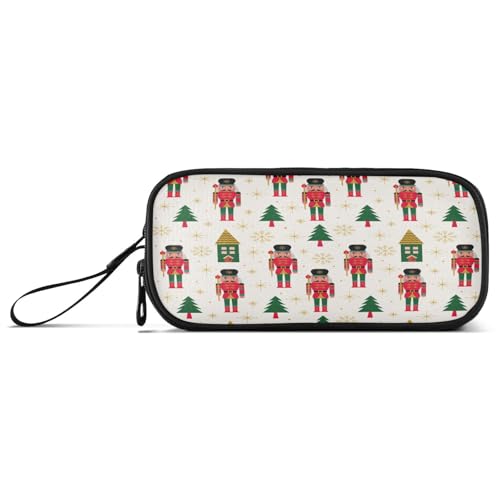 Ksajwzf Federmäppchen mit großem Fassungsvermögen, Weihnachts-Nussknacker, 3 Fächer, Stiftebox, Organizer, Schreibwaren-Tasche für Schule, Mädchen, Jungen, Teenager, multi, Schulranzen von Ksajwzf