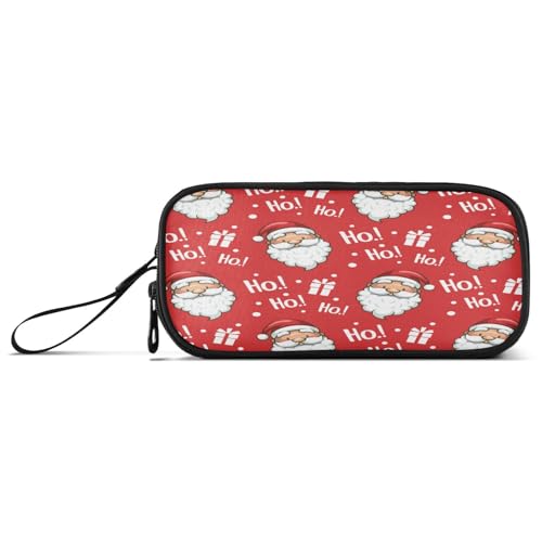 Ksajwzf Federmäppchen mit großem Fassungsvermögen, Weihnachtsmann, Weihnachten, 3 Fächer, Stiftebox, Organizer, Schreibwaren-Tasche für Schule, Mädchen, Jungen, Teenager, multi, Schulranzen von Ksajwzf