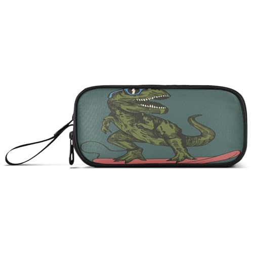 Ksajwzf Federmäppchen mit großem Fassungsvermögen, lustiger Dinosaurier, 3 Fächer, Stiftebox, Organizer, Schreibwaren-Tasche für Schule, Mädchen, Jungen, Teenager, multi, Schulranzen von Ksajwzf