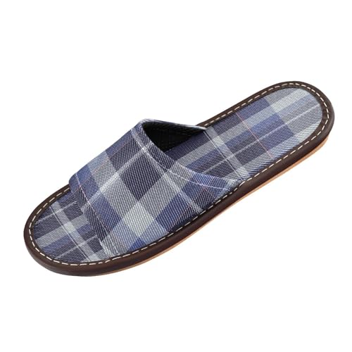 Ksajwzf Grau-schwarze Buffalo-Hausschuhe für Damen und Herren, kariert, Sommer, offene Zehenpartie, Reisehausschuhe, Farbe 18, 43.5/44 EU von Ksajwzf